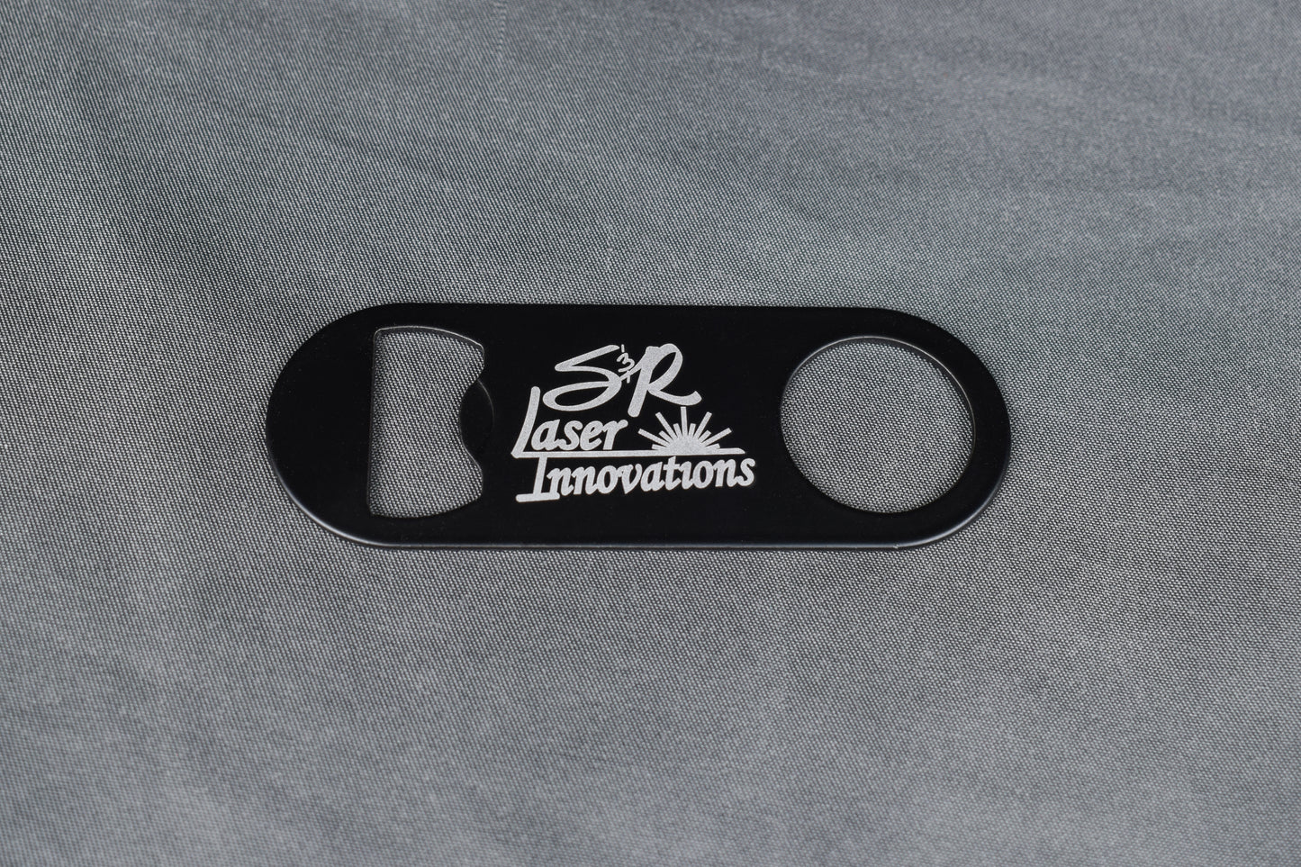 Black Stainless Bottle Opener Keychain