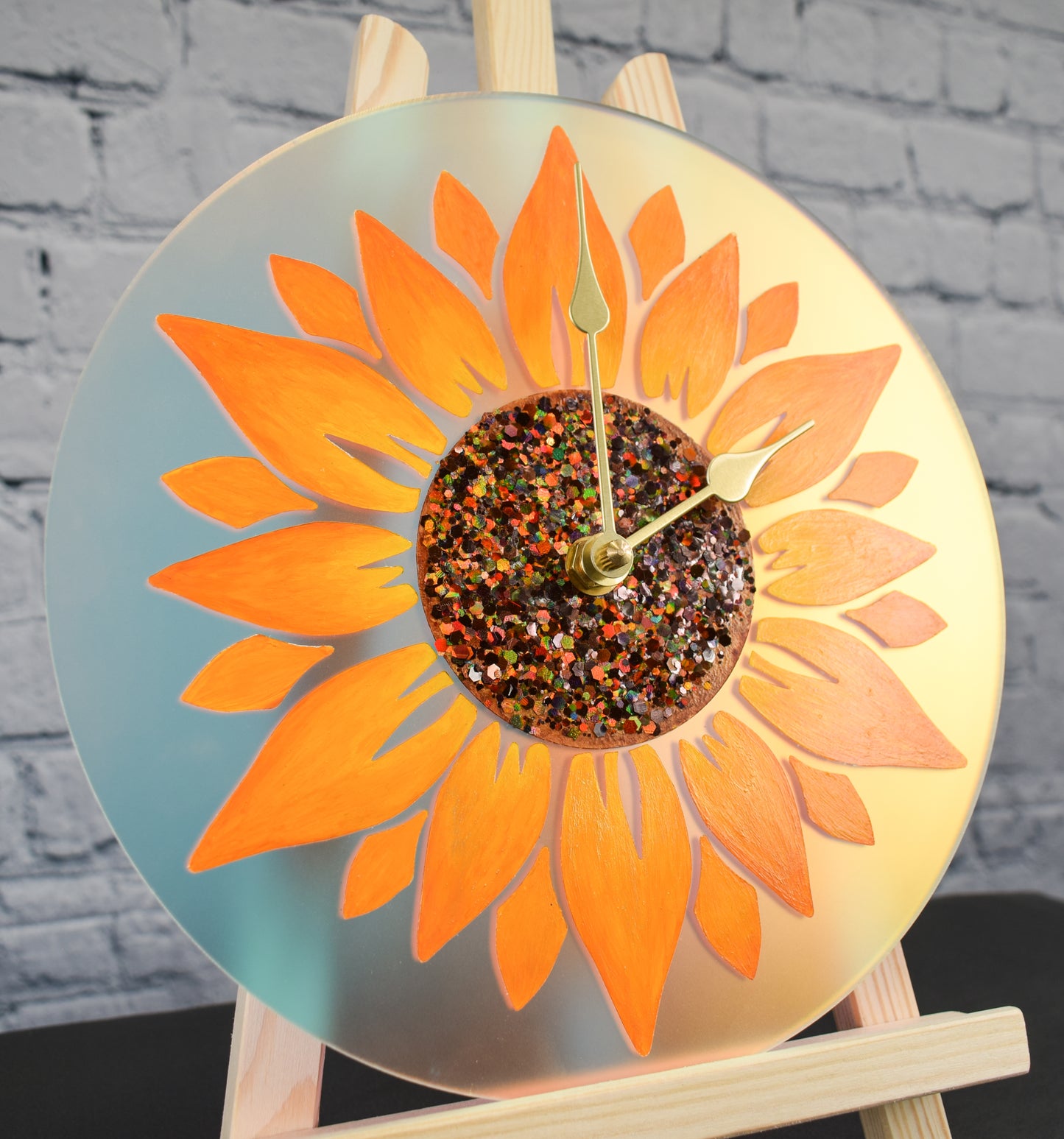 Hand painted Sunflower Clock