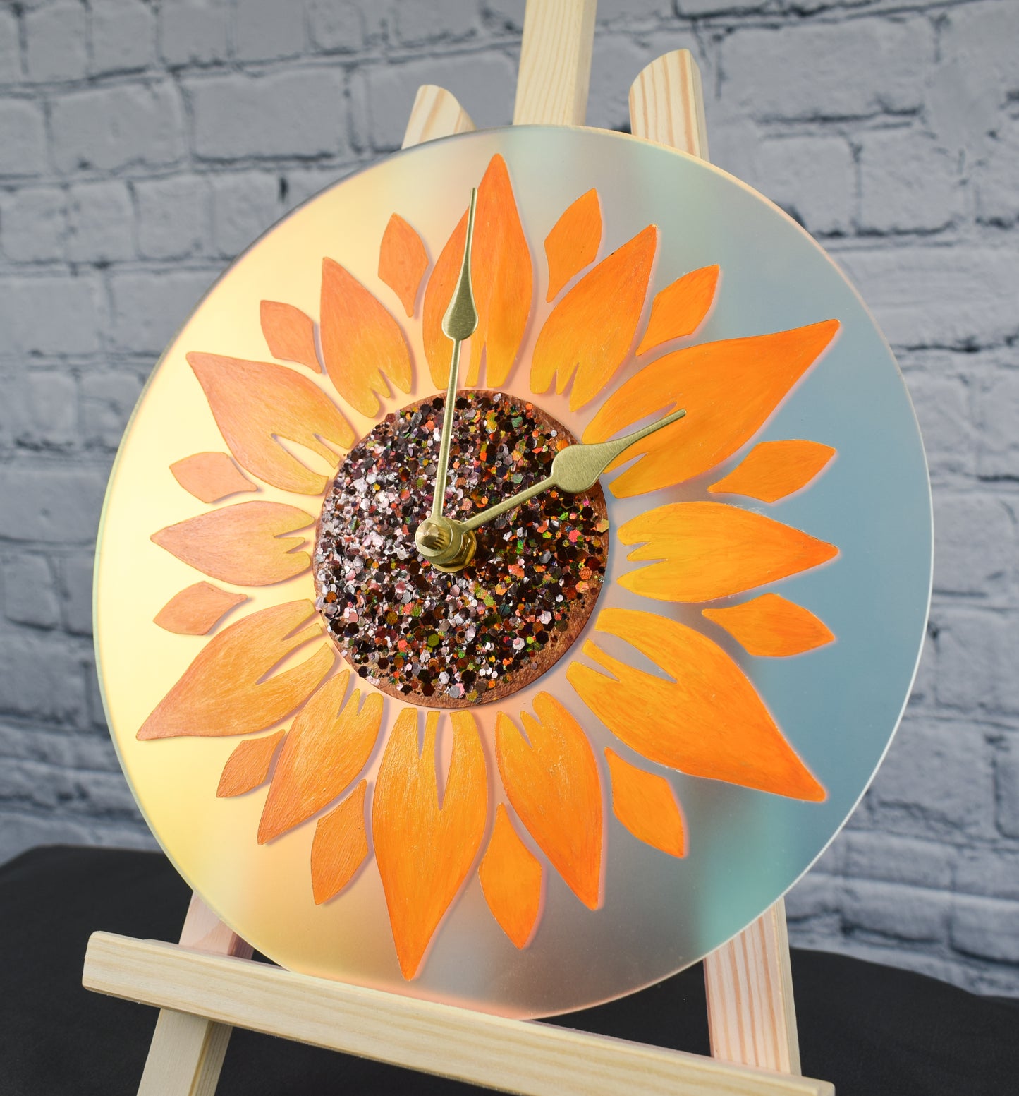 Hand painted Sunflower Clock