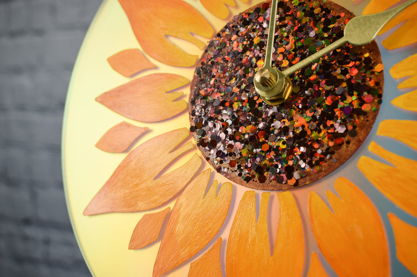 Hand painted Sunflower Clock