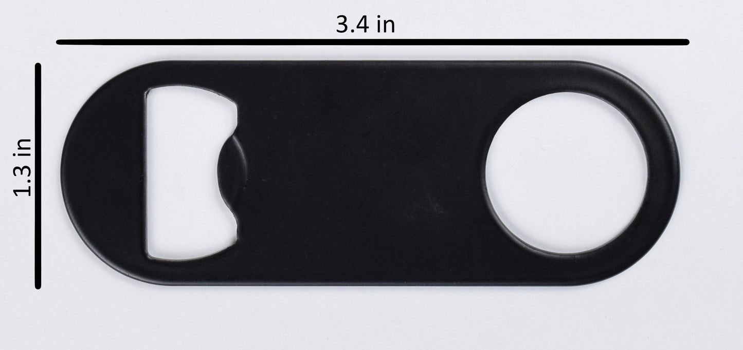 Black Stainless Bottle Opener Keychain
