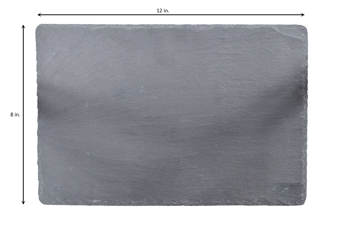 Rectangular slate stone with dimensions labeled on a white background