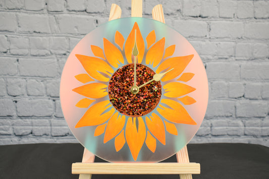 Handpainted Sunflower Clock