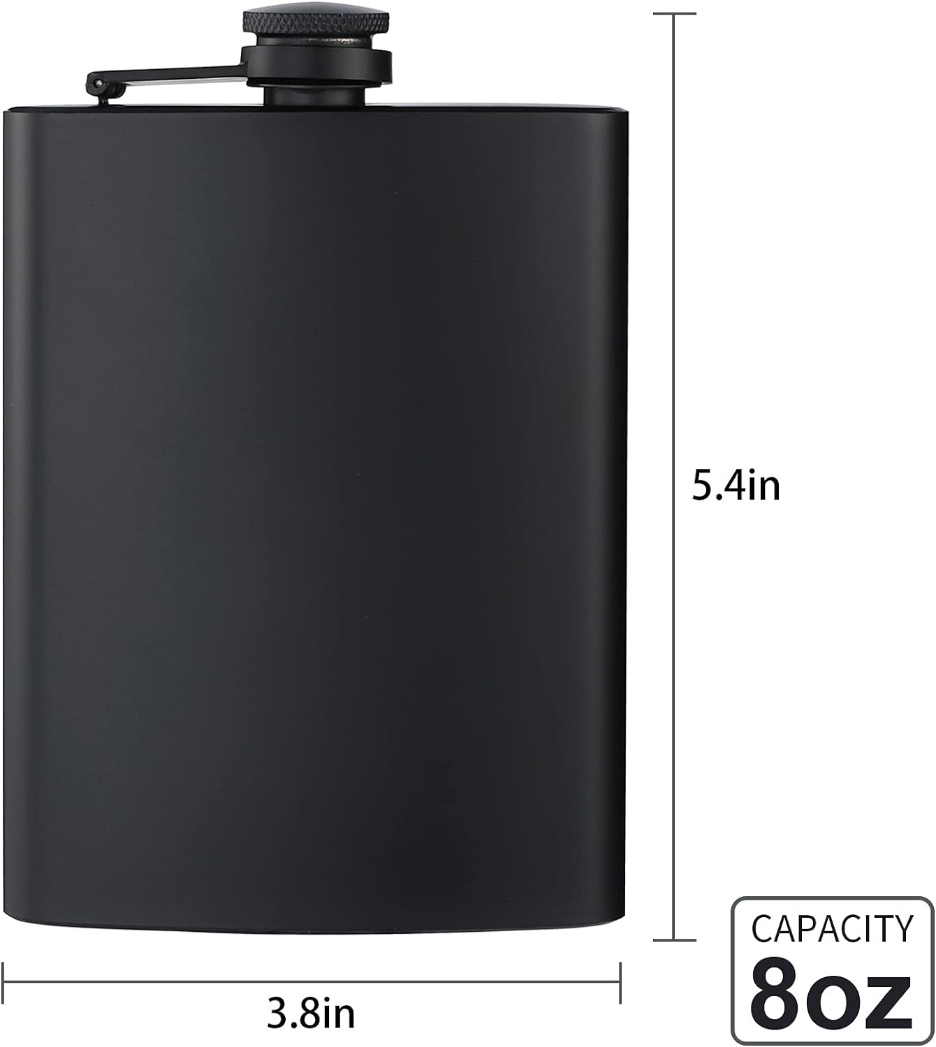Customizable Black Metal Flask